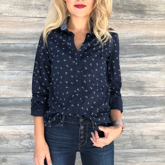 Tommy Hilfiger Tops - Tommy Hilfiger Navy Button Down Shirt